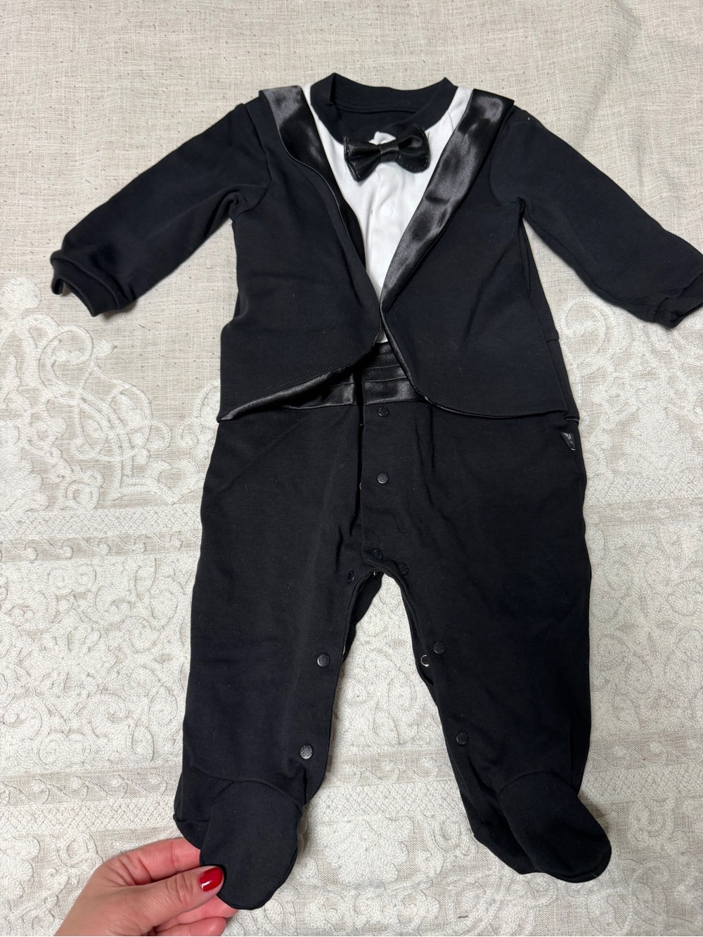 Amazon Black & White Tuxedo One-Piece Footie
